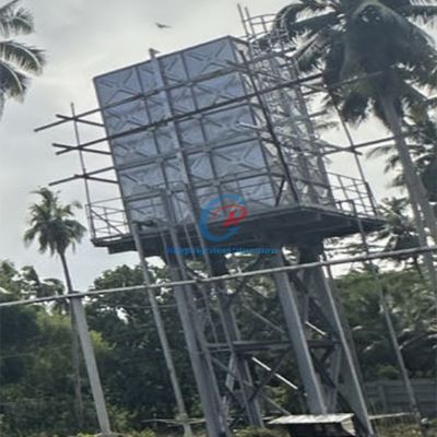 خزان المياه من الفولاذ المسبق التجميع الصمغ التثبيت السريع الهيكل الفولاذي برج المياه