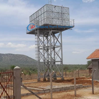 خزان المياه المرتفع من GRP مع برج الصلب