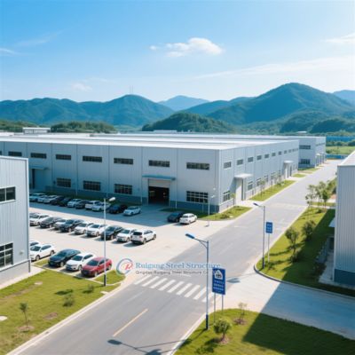 بنية فولاذية مخصصة مستودع مقاومة عالية للرياح 50+ سنوات العمر