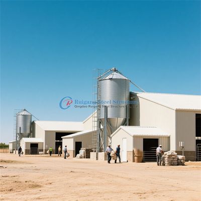 هيكل فولاذي مُعدّم مسبقاً بيت الدواجن إطار فولاذي مُخصص